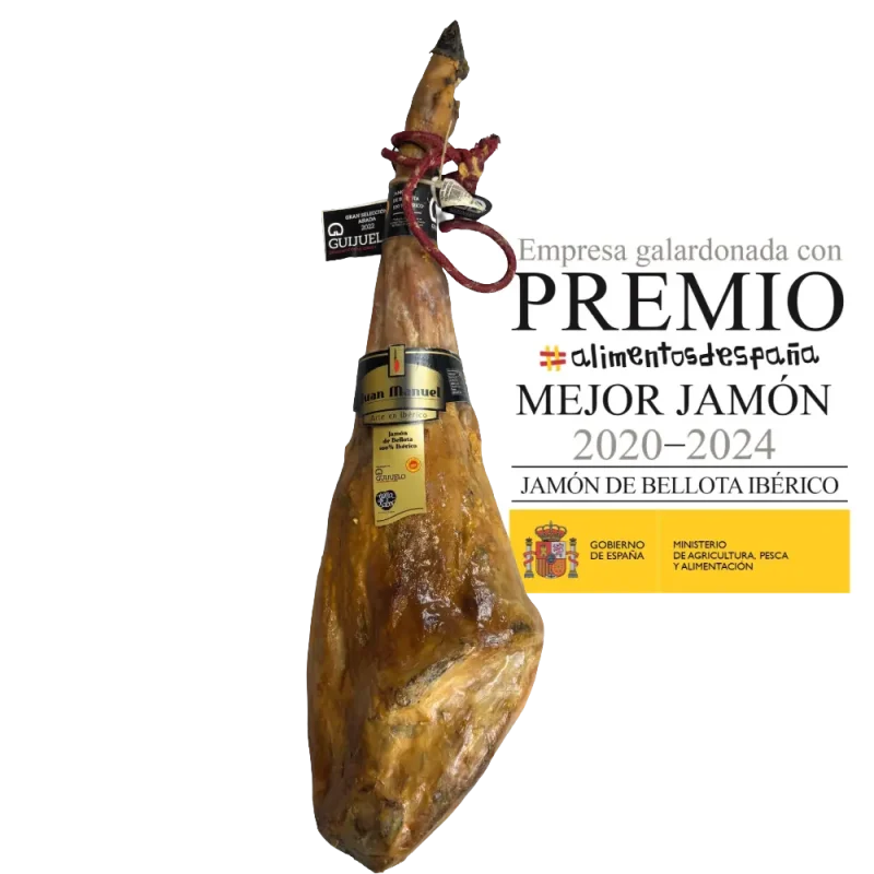Jamón 100% Ibérico de Bellota D.O.P. Guijuelo Juan Manuel · Añada 2022 · 7,5–8 kg