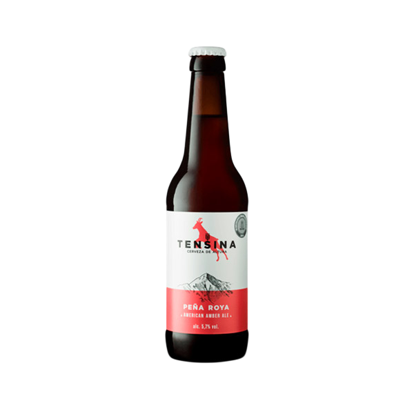 Botella de cerveza Tensina Peña Roya American Amber Ale de 33 cl