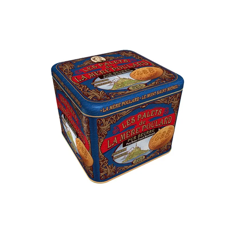 Lata vintage de galletas de mantequilla Les Palets de La Mère Poulard de 500 g