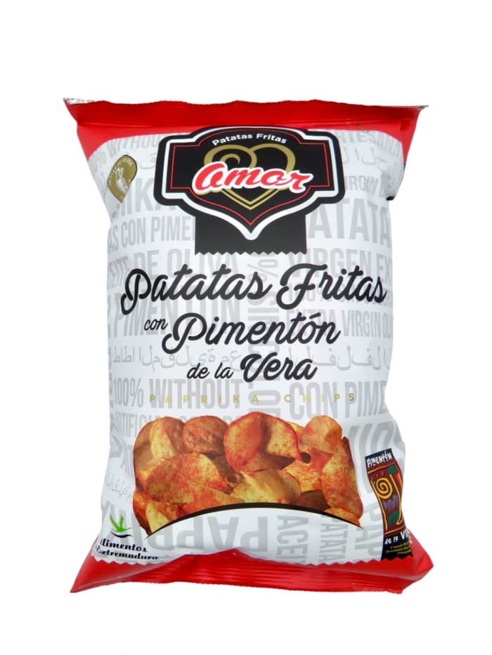 Bolsa de patatas fritas Amor con pimentón de la Vera de 140 g