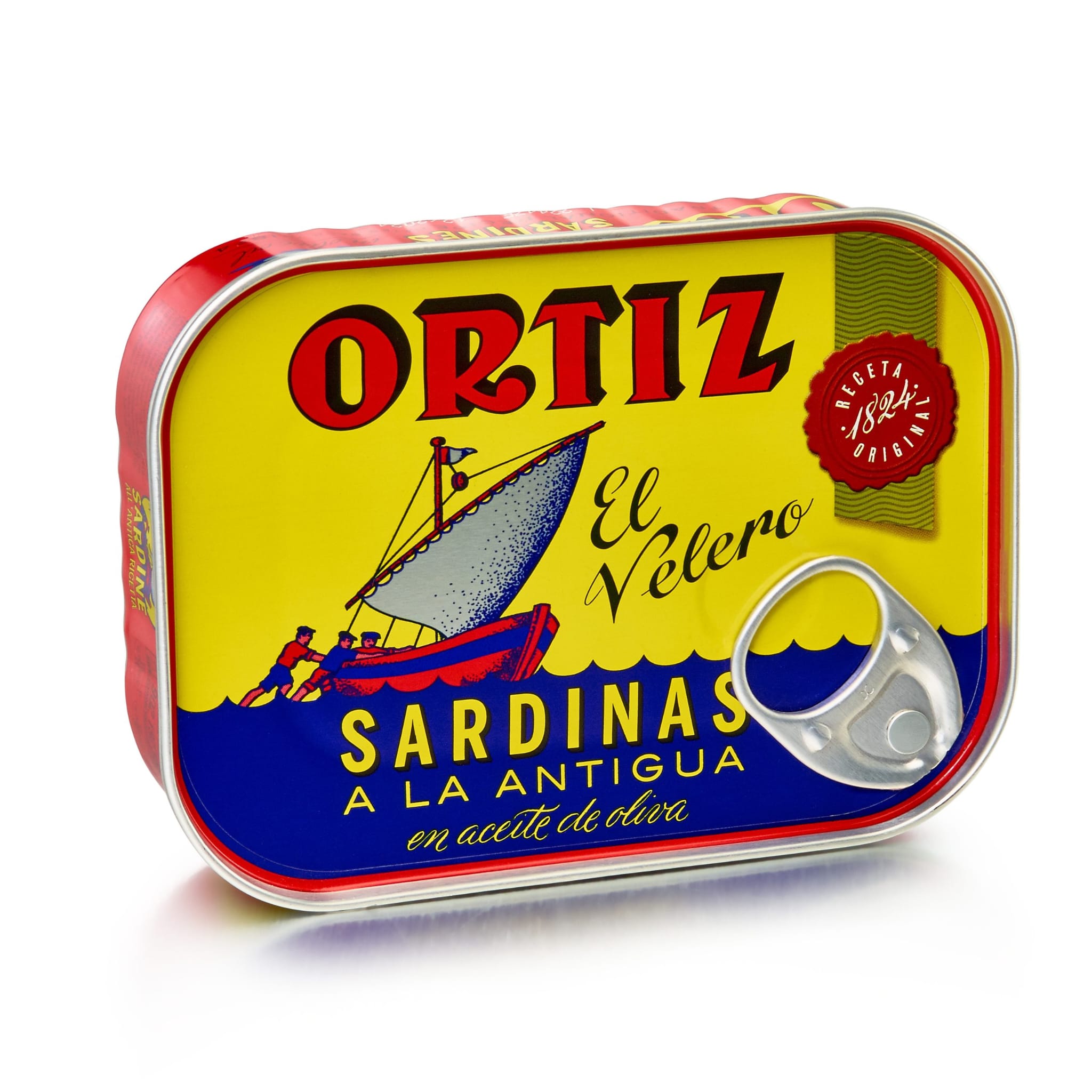 Lata de sardinas a la antigua en aceite de oliva Ortiz El Velero de 140 g