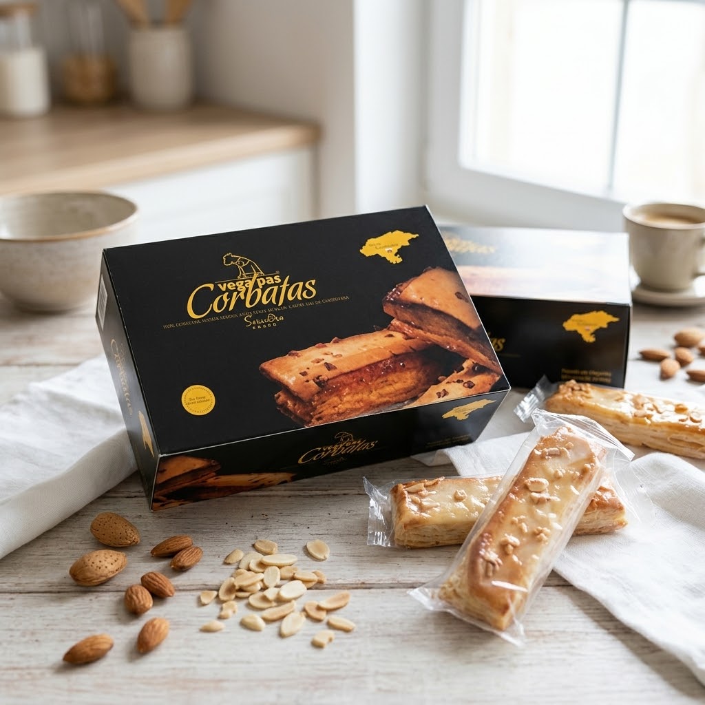 Caja de corbatas con mantequilla Vega Pas de 350 g, con 10 unidades envasadas una a una